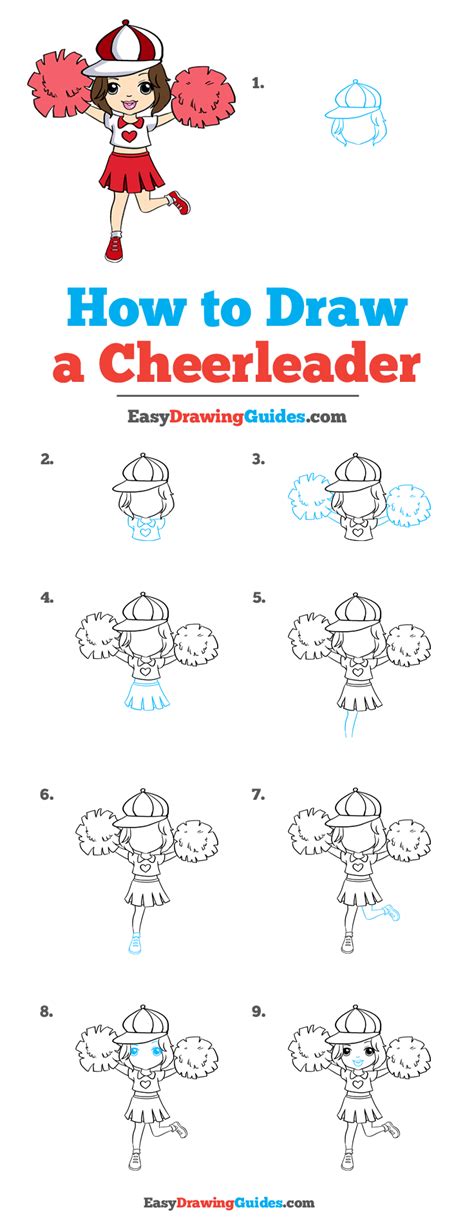 How to Draw a Cheerleader - Really Easy Drawing Tutorial