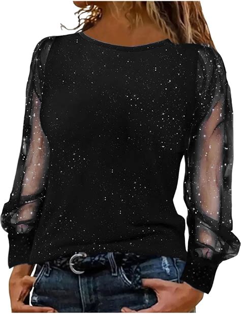 Festive Blouses Women's Black Elegant Sexy New Year's Eve Outfit ...