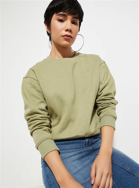 Buy URB_N Women Solid Relaxed Fit Sweatshirt Online at just Rs. 599.0 ...
