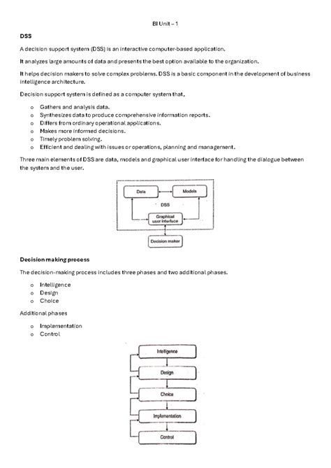 BI Bro Notes Full - Be computer engineering documents - BI Unit – 1 DSS ...