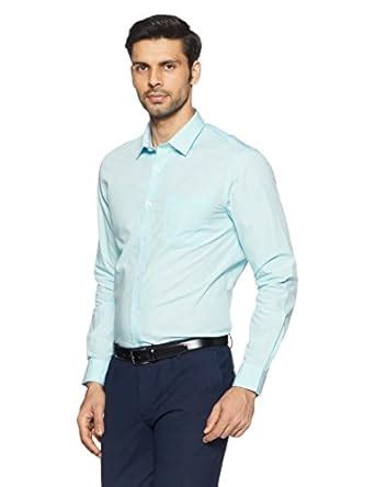 Arrow Men's Plain Slim Fit Cotton Formal Shirt (AFVSH0043_48FS_Lt. Blue ...