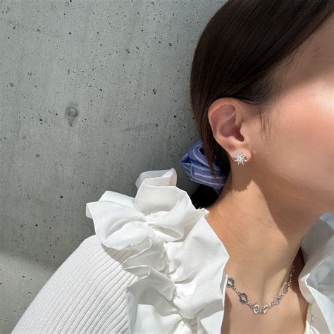 silver925 sparkle stud pierce | AKINAWAN