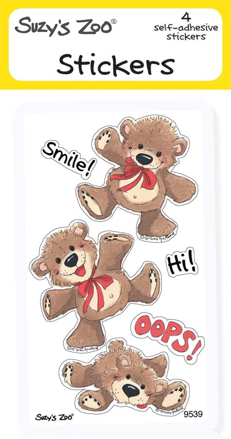 Buy Suzy's Zoo Stickers 4-pack,#34;Smile, Hi, Oops Bear 10121 Online at ...