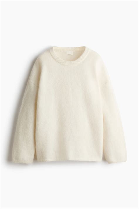 MAMA Mohair-blend jumper - Cream - Ladies | H&M IN