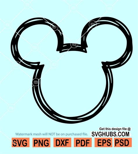 Mickey Mouse Outline Svg Mickey Mouse Svg Mickey With Ears Svg Disney