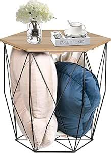 Indian Decor 48190 Hex End Table, Sofa Coffee Table with Inside Storage ...