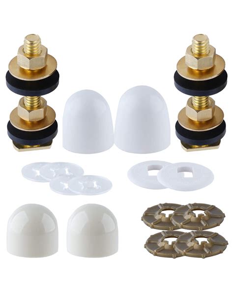 iFealClear Solid Brass Toilet Floor Bolts and Caps Set, Toilets Bowl to ...