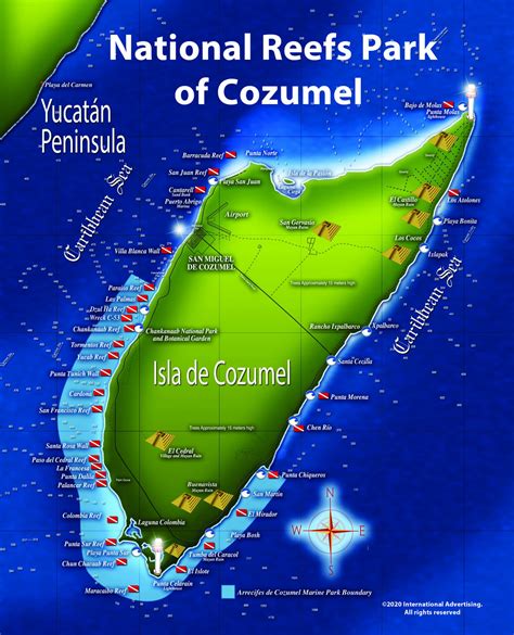 Cozumel Coral Reefs Map
