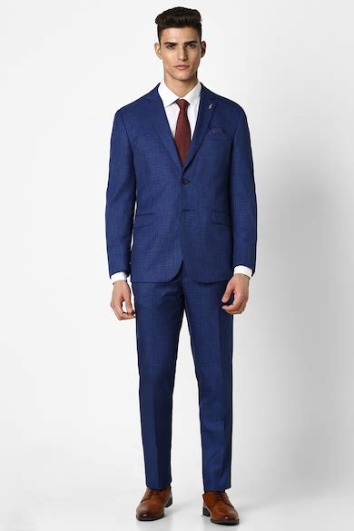 Buy Men Navy Check Slim Fit Wedding Two Piece Suit Online - 39662383 ...