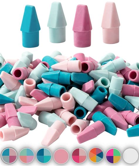Snapklik.com : Pencil Erasers Toppers, 120Pack, Muted Pastel Colors ...