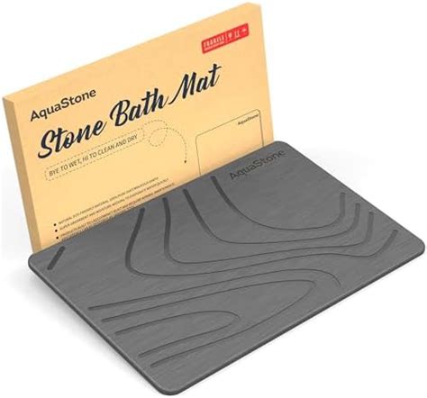 Buy AQUASTONE Stone Bath Mat, Diatomaceous Earth Shower Mat, Non-Slip ...