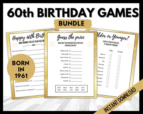 Party Games For Older Women - Free Printable Templates:
