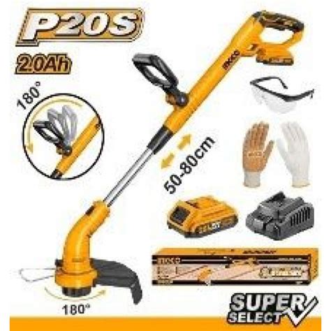 ingco cordless grass trimmer