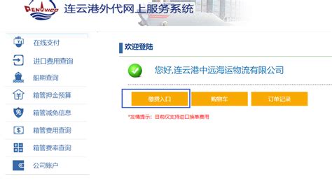 中国连云港外轮代理有限公司在线支付（电子发票）操作手册
