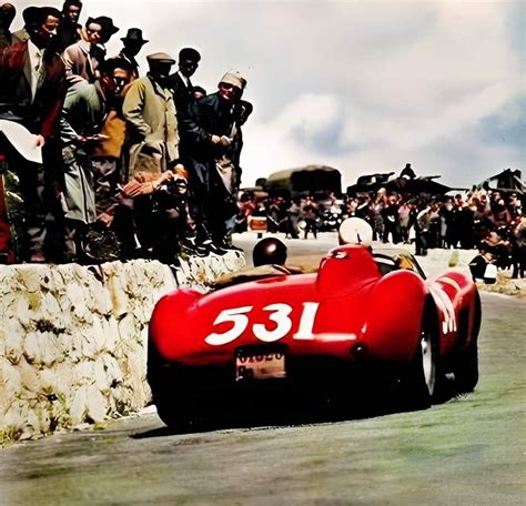 1957 Mille Miglia : Alfonso de Portago, Ferrari 335 Sport, Scuderia Ferrari #0676, Withdrawn (w ...