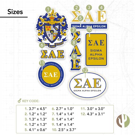 Desert Cactus Sigma Alpha Epsilon Standard Sticker Sheet Decal Laptop ...