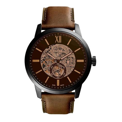 Buy Fossil Men Leather Townsman Analog Black Dial Watch-Me3155, Brown ...