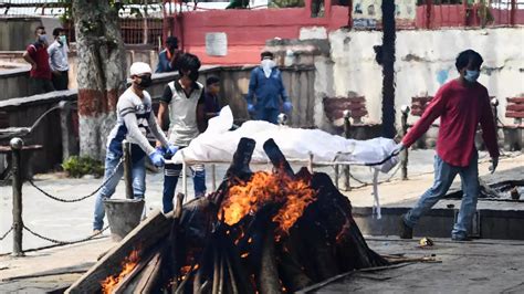 印度德里火葬场超载，新冠死者被露天架起柴火焚化|德里|新冠肺炎_新浪新闻