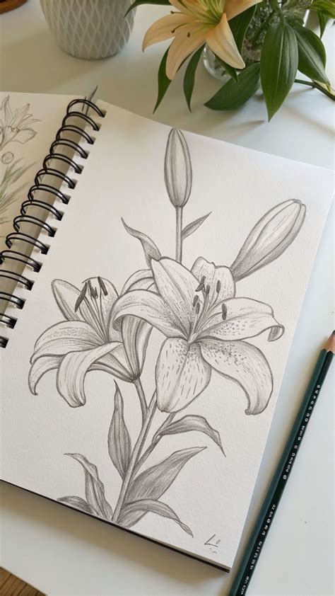 Lily Flower Drawing