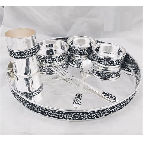 Buy quality 925 pure silver dinner set in stylish antique nakashii pO ...