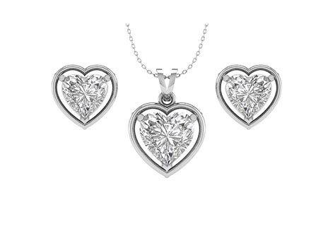 Buy Orionz Gold Aureole Heart Solitaire Jewellery Set-Stylish Earrings ...