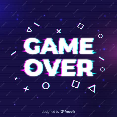 Glitch game over background | Free Vector