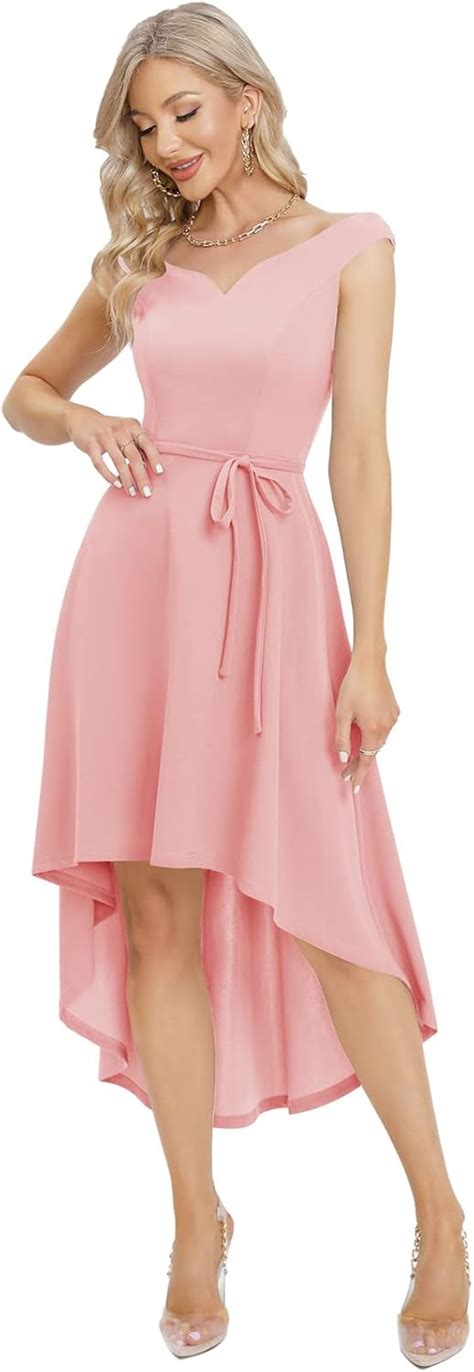 Buy DRESSTELLS Fall Off Shoulder Bridesmaid High Low Semi Formal ...