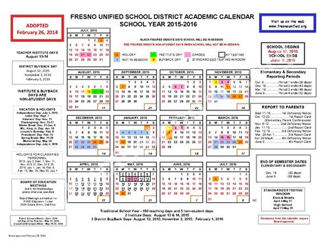 Fresnounified Org Calendar