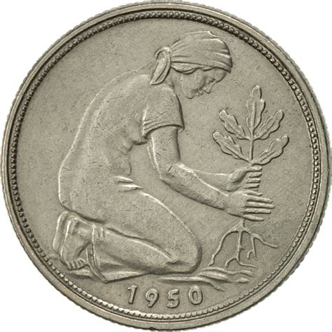 Fifty Pfennigs 1950, Coin from Germany - Online Coin Club
