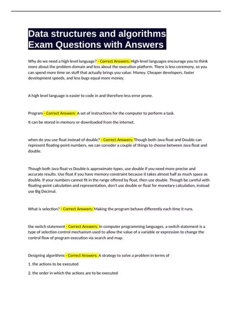 Image result for Data Structures and Algorithms Exam Questions