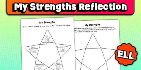 My Strengths: Self-Reflection Worksheet for ELL