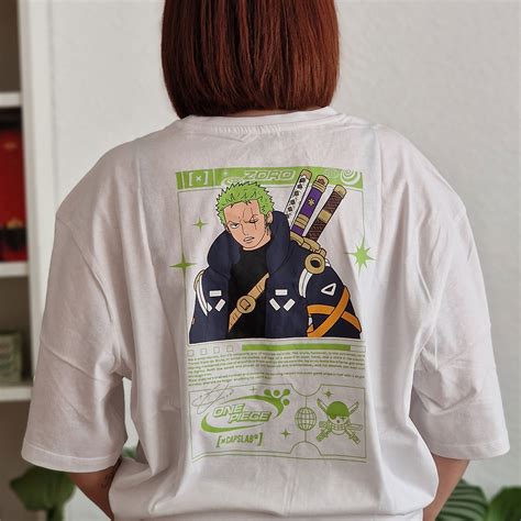 One Piece - T-shirt oversize Zoro Capslab blanc | Elbenwald
