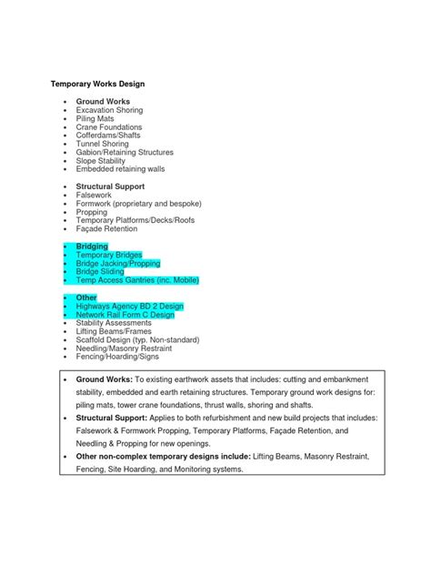 Image result for Temporary Works Design Template