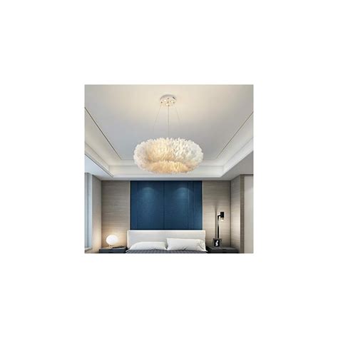 XINDAR Modern White Feather Chandelier - 8 Light Pendant India | Ubuy