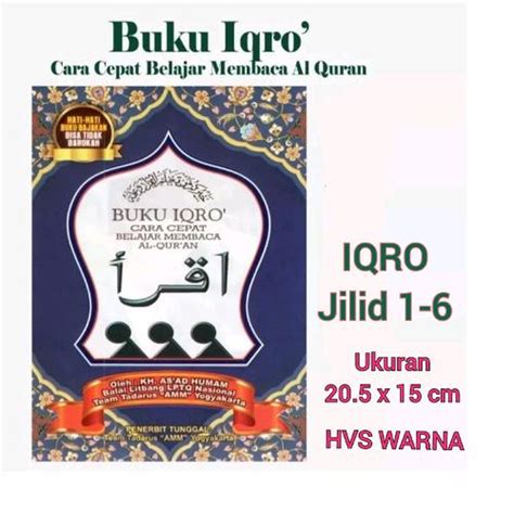 Jual Buku IQRO Besar Hvs Warna Jilid 1-6 Cara Cepat Belajar Membaca Al ...