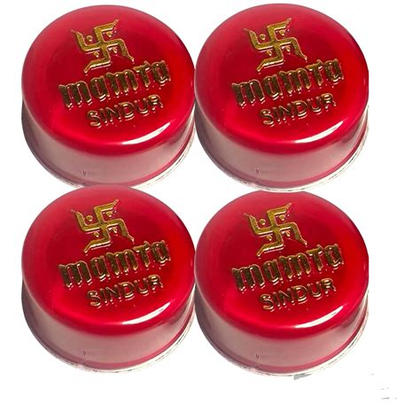 Sindoor, powder sindoor, colour maroon, pack of 4, each contains 20 gm ...