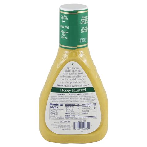 Honey Mustard Dressing Nutrition Facts at Joel Sherwin blog