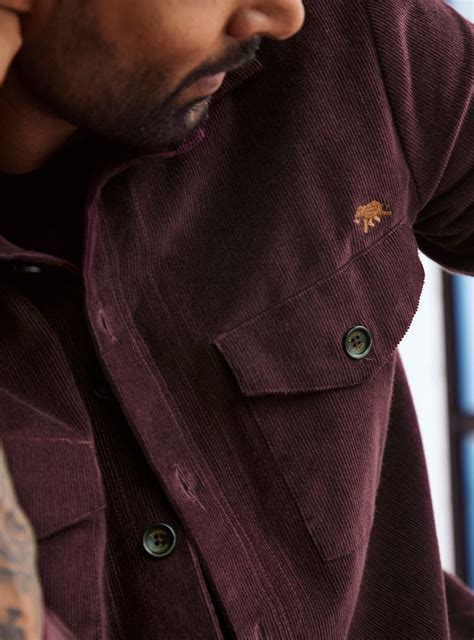 Buy Burgundy Corduroy Overshirt | Casual Burgundy Solid Overshirt for ...