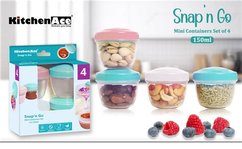 Buy KITCHENACE,Modernise your living Small Plastic Containers 150ml ...