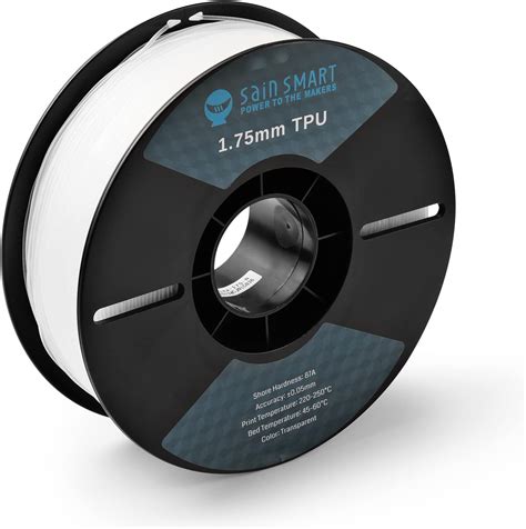 SainSmart 87A Flexible TPU 3D Printer Filament 1.75mm 1kg Spool Natural ...