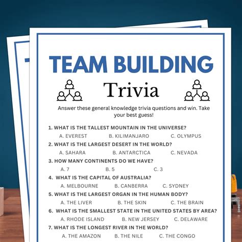 Team Building Trivia, Team Building Games, Party Games for Office ...