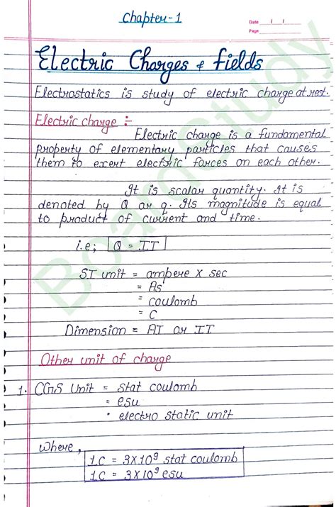 Image result for Physics Class 12 Chapter 1 Notes