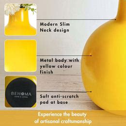 Metal Flower Vase set of 3 | Yellow