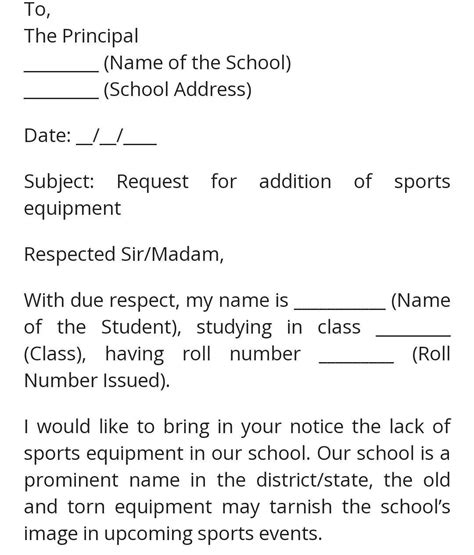 Write a letter to your school principal complaining about the lack of ...