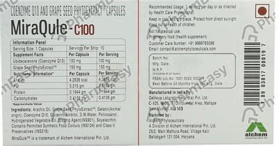 Miraqule C 100 MG Capsule (10): Uses, Side Effects, Price & Dosage ...