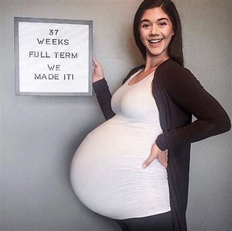 Big Pregnant Woman Belly