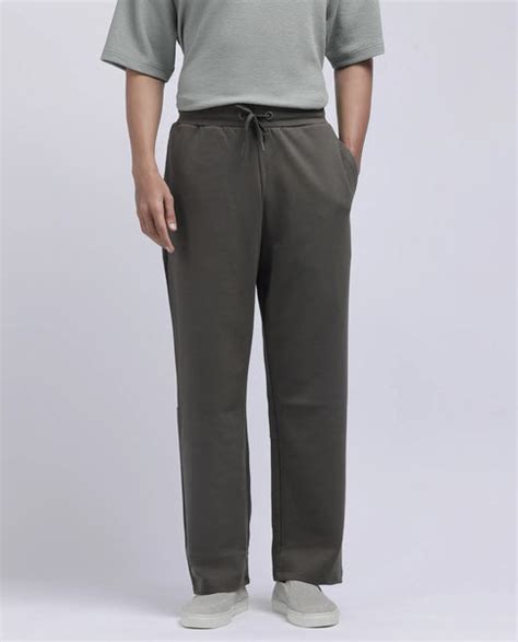 Rare Rabbit Men Dalton Grey Cotton Elastane Fabric Baggy Fit Plain Kni