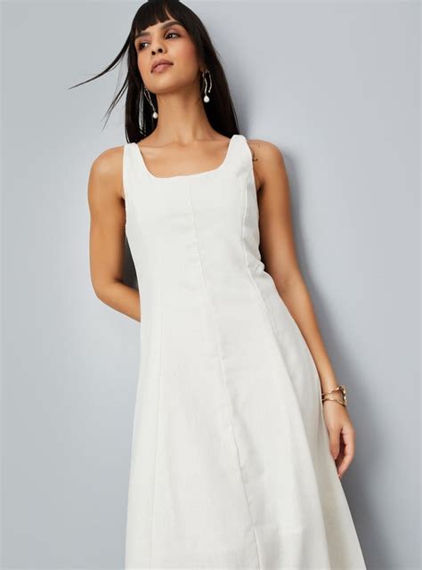 Buy Women Solid Panelled Midi Dress Online at just Rs. 1499.0 ...