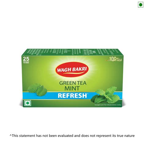 Wagh Bakri Mint Green Tea Bags | Grassy and minty tea