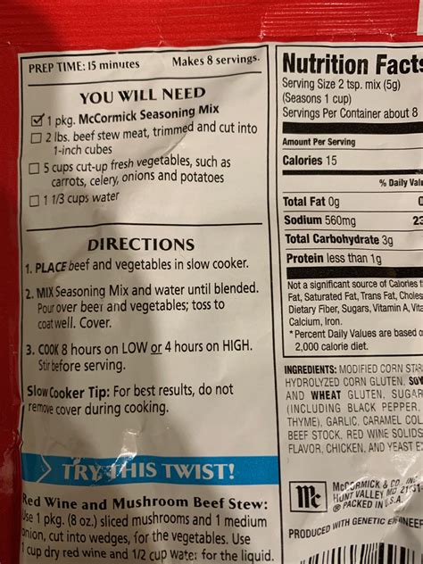 How To Make Mccormick Beef Stew Seasoning at Beverly Browning blog